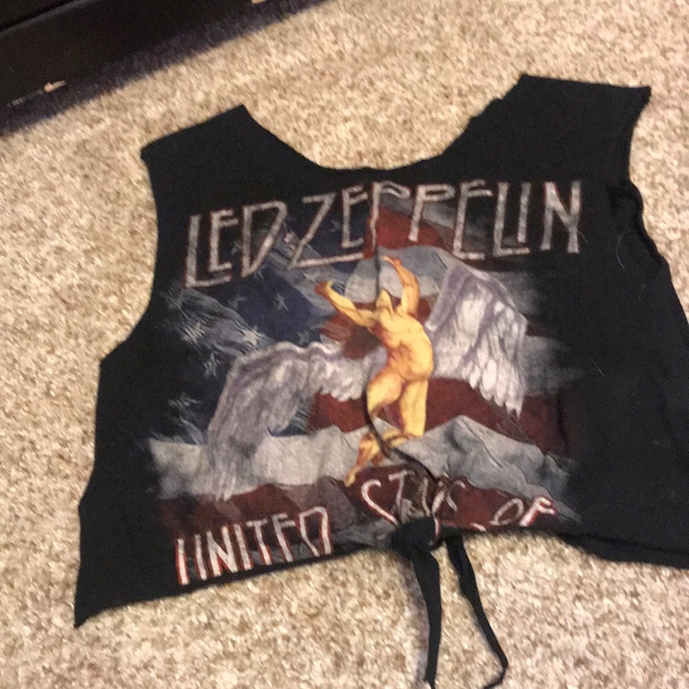 tie up Led Zeppelin crop top